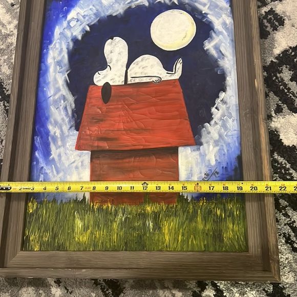 Vintage Snoopy oil painting | 1978 | Artist: Pierrete - Picture 11 of 11